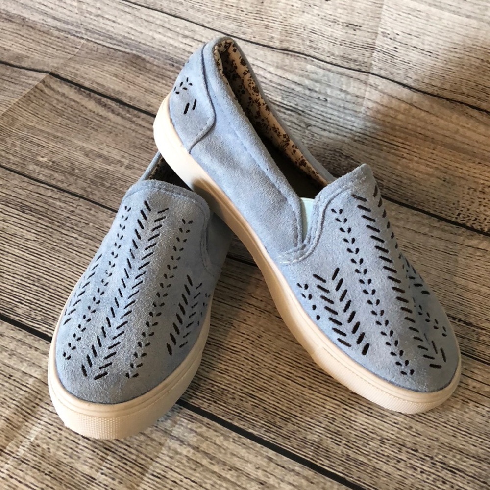 Light Blue Suede Loafers